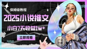 2025小说推文最新玩法，推文保姆级教程，小白7天收益1w+-精品虚拟资源库