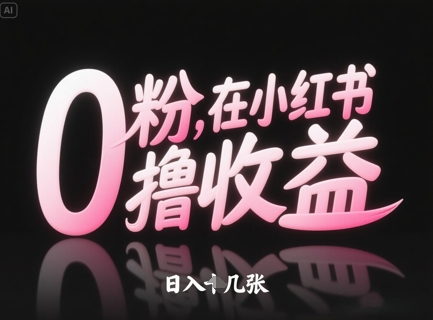 0粉在小红书撸收益，日入几张-精品虚拟资源库