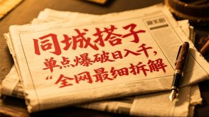 同城搭子群19.9单点爆破日入千，搭子组局月入万，全网最细拆解-精品虚拟资源库