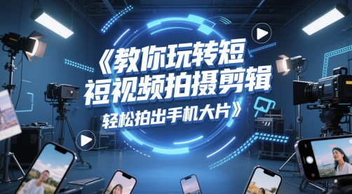 教你玩转短视频拍摄剪辑，轻松拍出手机大片-精品虚拟资源库
