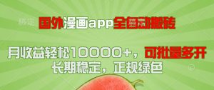 国外漫画app全自动搬砖项目，月收益轻松10000+，可批量多开！！！-精品虚拟资源库
