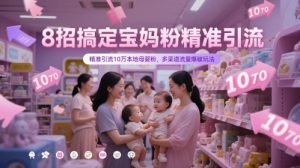 8招搞定宝妈粉精准引流,精准引流10万本地母婴粉,多渠道流量爆破玩法-精品虚拟资源库