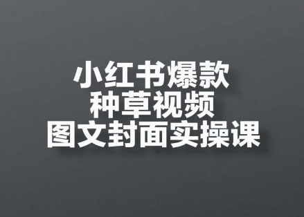 小红书爆款种草视频图文封面实操课，​开店、选品、引流、变现全流程-精品虚拟资源库