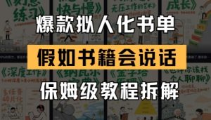 最新爆款拟人化书单玩法，假如书籍会说话，保姆级教程-精品虚拟资源库