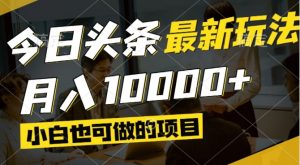 今日头条最新风口,视频掘金,小白也可月入过万,可以矩阵操作-精品虚拟资源库