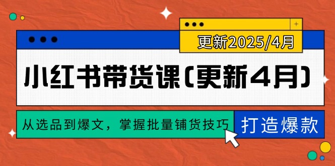 小红书带货课(更新4月-精品虚拟资源库