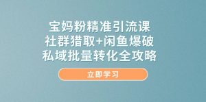 宝妈粉精准引流课,社群猎取+闲鱼爆破,私域批量转化全攻略-精品虚拟资源库
