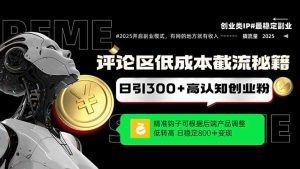 评论区低成本引流秘籍,精准钩子直击用户,单账号日增300+创业粉,日稳...-精品虚拟资源库