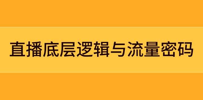 直播底层逻辑与流量密码：定位模型+案例拆解，急速流承接与数据优化全攻略-精品虚拟资源库