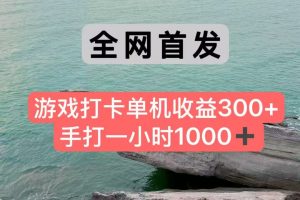 全网首发游戏打卡手打一小时1000+ 单机收益300+ 不是市面上的战神和a，全网独家脚本-精品虚拟资源库