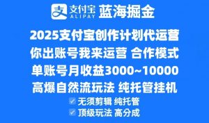 2025支付宝创作分成计划代运营，高爆自然流玩法，纯挂机高分成，合作共赢模式！-精品虚拟资源库