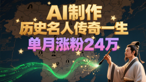 暴力起号！用AI制作历史名人传奇一生，单月涨粉24万，涨粉+变现赛道黑马来了-精品虚拟资源库