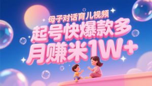 AI生成母子对话育儿类视频，起号快爆款多，小白宝妈轻松学，多渠道变现，月赚米1W+-精品虚拟资源库