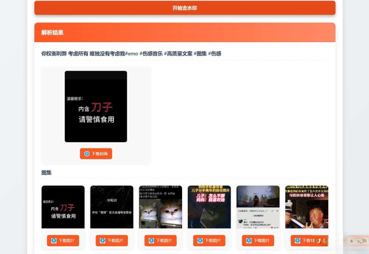 聚合短视频解析去水印源码（有后台）自适应双端-精品虚拟资源库