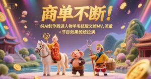商单不断！纯AI制作西游人物羊毛毡版文旅MV，流量+节目效果统统拉满-精品虚拟资源库