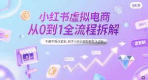 小红书虚拟电商从0到1全流程拆解，手把手教你复制，新手小白也能轻松月入过W-精品虚拟资源库