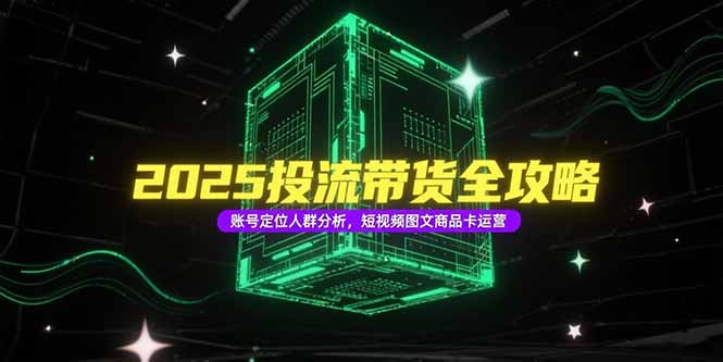 2025投流带货全攻略，账号定位人群分析，短视频图文商品卡运营-精品虚拟资源库