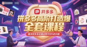 拼多多高阶打造爆款全套课程，解决拼多多店铺运营中99%的问题-精品虚拟资源库