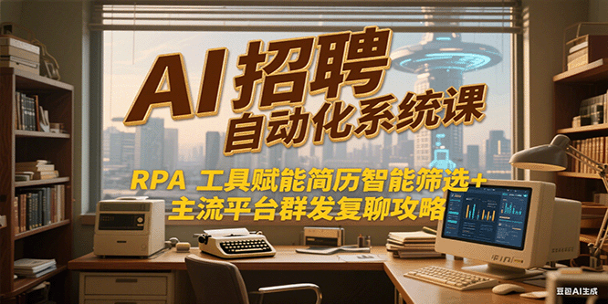 AI招聘自动化系统课，RPA工具赋能简历智能筛选+主流平台群发复聊全攻略-精品虚拟资源库