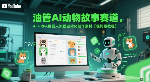 油管AI动物故事赛道，AI+RPA机器人流程自动化制作素材【保姆级教程】-精品虚拟资源库