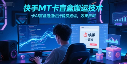 快手MT卡盲盒搬运技术，卡AI盲盒通道进行替换搬运，效果自测-精品虚拟资源库