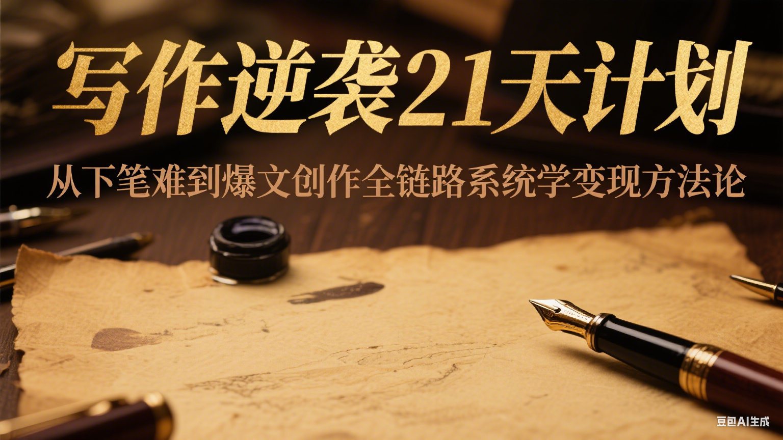 写作逆袭21天计划：从下笔难到爆文创作全链路系统学变现方法论-精品虚拟资源库