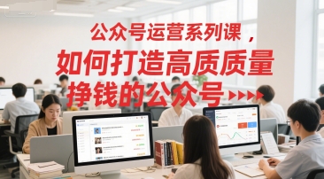 公众号运营系列课，如何打造高质量挣钱的公众号-精品虚拟资源库