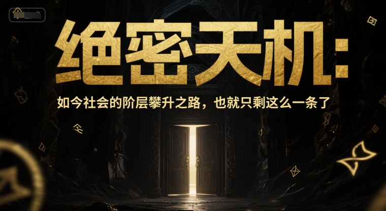 付费文章：绝密天机：如今社会的阶层攀升之路，也就只剩这么一条了-精品虚拟资源库