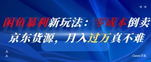 闲鱼暴利新玩法：零成本倒卖京东货源，月入过1W真不难-精品虚拟资源库