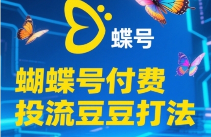 2025蝴蝶号付费投流豆豆打法，助新手快速掌握付费流量撬动自然流的核心玩法-精品虚拟资源库