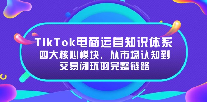 TikTok电商运营知识体系：四大核心模块，从市场认知到交易闭环的完整链路-精品虚拟资源库