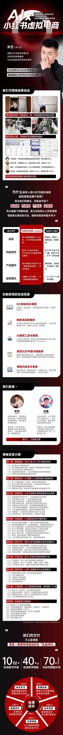 单号月收3w+，小红书低成本搞钱课《AI×小红书虚拟电商》全套-精品虚拟资源库