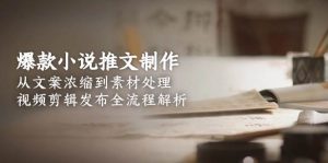 爆款小说推文制作,从文案浓缩到素材处理,视频剪辑发布全流程解析-精品虚拟资源库