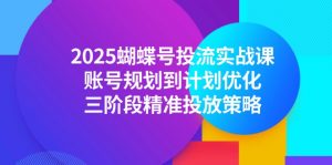 2025蝴蝶号投流实战课,账号规划到计划优化,三阶段精准投放策略-精品虚拟资源库