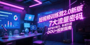 短视频训练营2.0新版，7大流量密码/钩子设计技巧/私域引流/DOU+投放指南-精品虚拟资源库