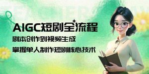 AIGC短剧全流程：剧本创作到视频生成，掌握单人制作短剧核心技术-精品虚拟资源库