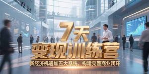 7天咨询师变现训练营，新经济机遇加五大系统，构建完整商业闭环-精品虚拟资源库