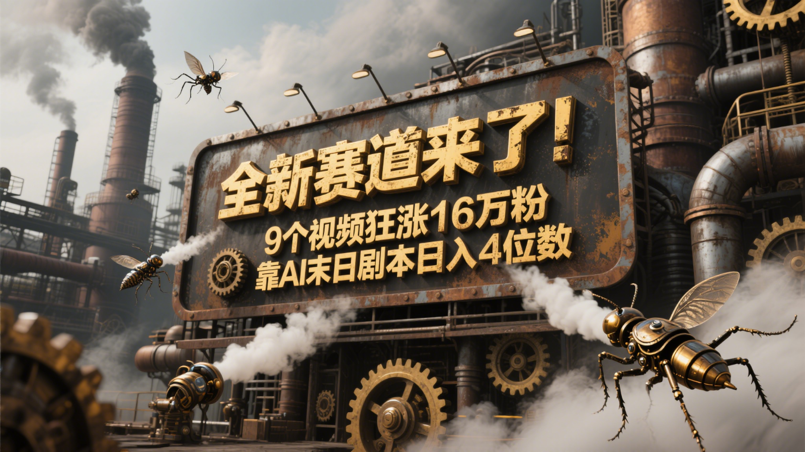 全新赛道来了！9个视频狂涨16万粉，靠AI末日剧本日入4位数，评论区爆肝追更！-精品虚拟资源库
