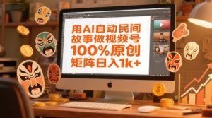 用AI自动民间故事做视频号,100%原创,矩阵日入1k+-精品虚拟资源库