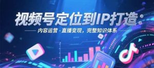 视频号定位到IP打造:账号搭建-内容运营-直播变现,完整知识体系-精品虚拟资源库