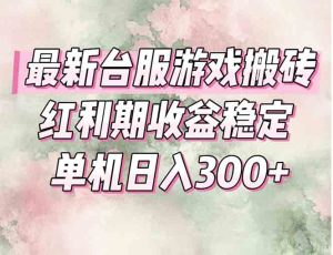 最新台服游戏搬砖，红利期收益高稳定，操作简单，小白闭眼入。-精品虚拟资源库