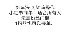 可矩阵操作，小红书商单新玩法，适合所有人，无需粉丝门槛，1粉丝也可以接单-精品虚拟资源库