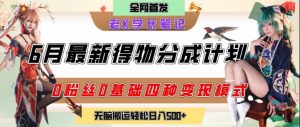 6月份最新得物创作者分成计划2.0玩法,0粉丝0基础四种模式变现,从隐蔽渠道无脑搬运,日入2张-精品虚拟资源库
