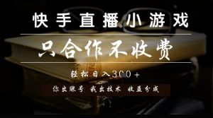 快手直播小游戏，只合作不收费，你出账号我出技术， 分润模式【揭秘】-精品虚拟资源库