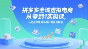 拼多多全域虚拟电商从零到1实操课，小白虚拟电商从0到1实操到精通-精品虚拟资源库