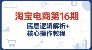 淘宝电商第16期,底层逻辑解析+核心操作教程,运营、推广提升能力的必学课程+配套资料-精品虚拟资源库