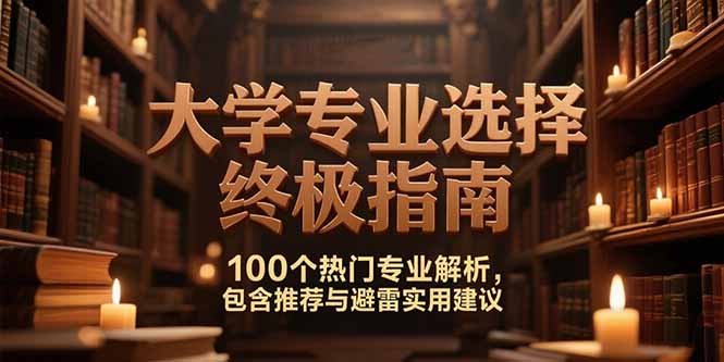 付费文：大学专业选择终极指南,100个热门专业解析,包含推荐与避雷实用建议-精品虚拟资源库