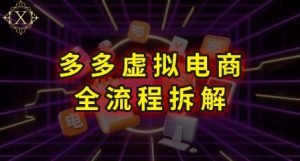 拼多多虚拟电商全流程拆解，深度学习每一个环节，看完即可上手实操-精品虚拟资源库