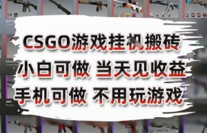 CSGO游戏挂G搬砖，小白纯手机即可操作，不用电脑打游戏，日入3张+，副业网创项目【揭秘】-精品虚拟资源库