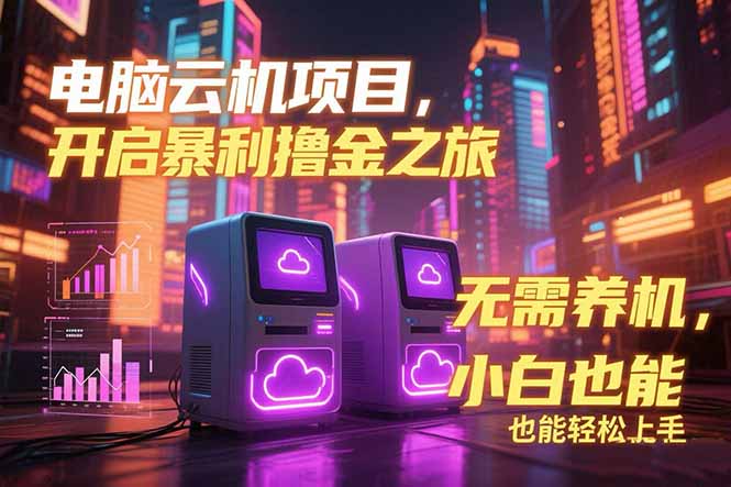 电脑云机项目 暴力撸金玩法，不需要养机 配置没有要求 单机100个窗口一…-精品虚拟资源库